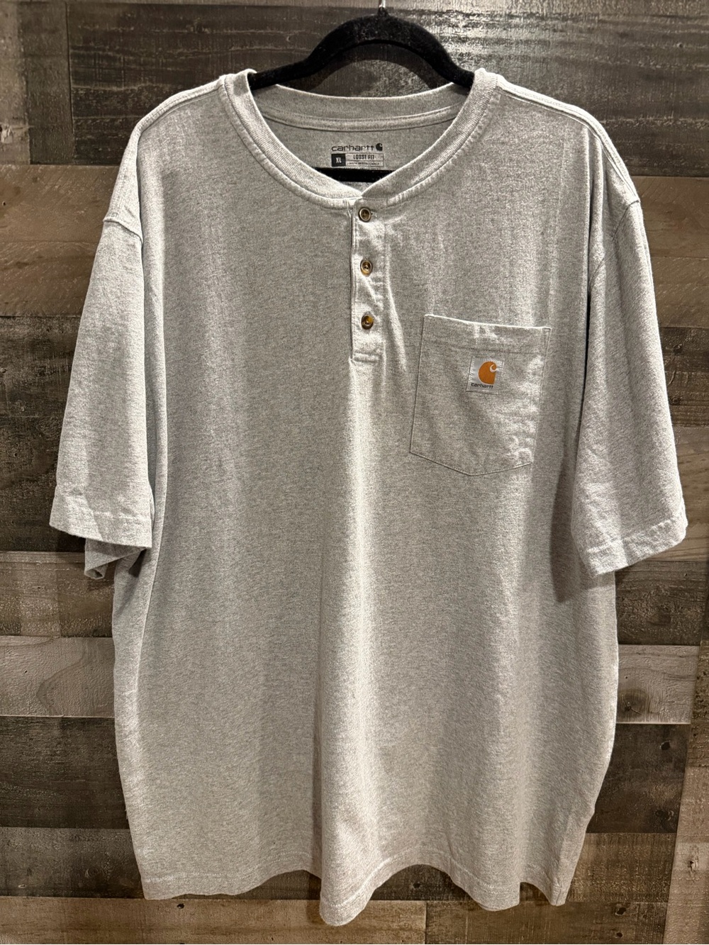Carhartt Light Gray Henley Pocket Short-Sleeve Tee